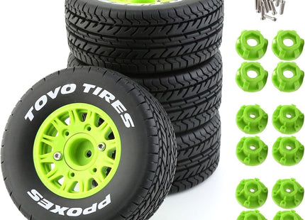 BOOF RC 1/10 Short Course PRE-MOUNTED Tires – Set of 4 Universal Fit: 12mm, 14mm, 17mm Hex Adapters Included Part #: BF10042