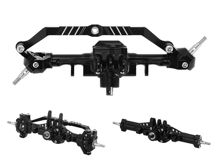 INJORA +4mm Extended Aluminum Front & Rear Complete Axles for 1/18 TRX4M / TRX4MT — 4M-61FR