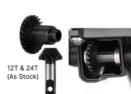 INJORA +4mm Extended Aluminum Front & Rear Complete Axles for 1/18 TRX4M / TRX4MT — 4M-61FR