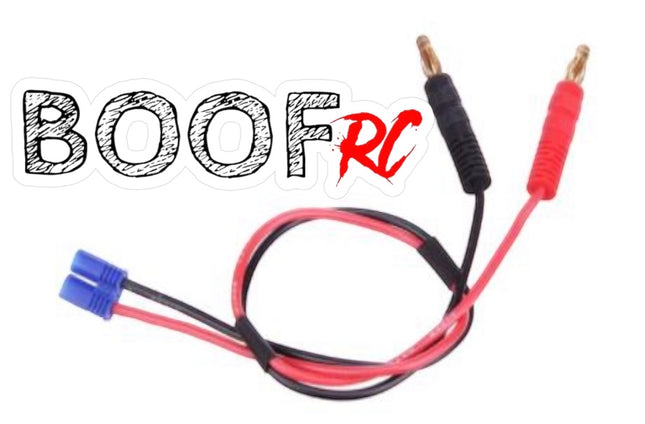 Boof RC EC2 Female to 4.0mm Banana Plug Cable (18AWG, 30cm)