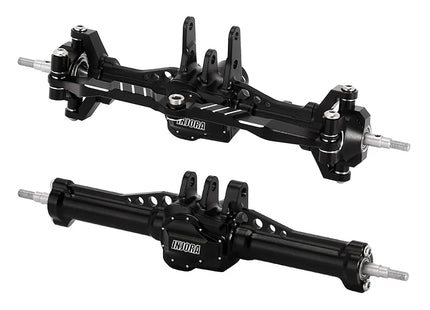 INJORA +4mm Extended Aluminum Front & Rear Complete Axles for 1/18 TRX4M / TRX4MT — 4M-61FR