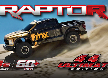 Traxxas Ford Raptor R 4x4 Ultimate VXL Brushless RTR 1/10 4WD Truck  (Fox 1 Black / Fox 2 Orange / FOXSE Gold) — #101177-4