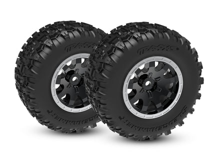 Traxxas Mini Maxx® Sledgehammer Rear Pre-Mounted Tires (Black) – 10770-STBLK