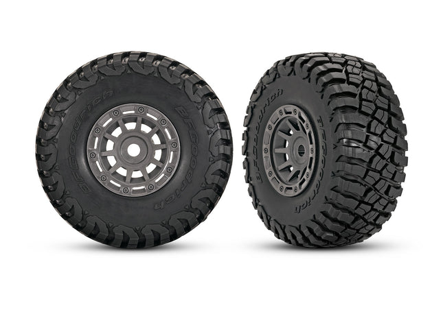 Traxxas 1.4" Gray Wheels w/ BFGoodrich® Mud-Terrain™ Tires MINI-SLASH (2) – 10870-GRAY
