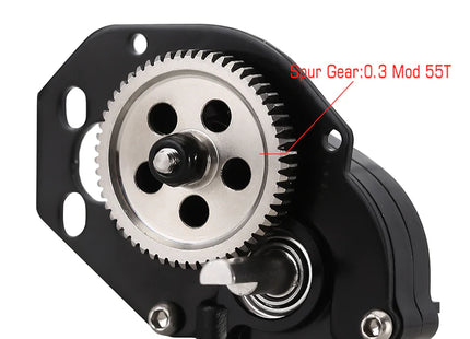 INJORA CNC Aluminum Complete Transmission Gearbox for Axial SCX24 & AX24 – SCX24-130 (Red or Black)