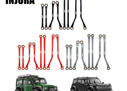 INJORA Aluminum High Clearance Chassis Links Set for 1/18 TRX4M Defender & Bronco – 4M-37