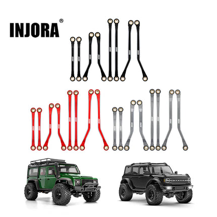 INJORA Aluminum High Clearance Chassis Links Set for 1/18 TRX4M Defender & Bronco – 4M-37