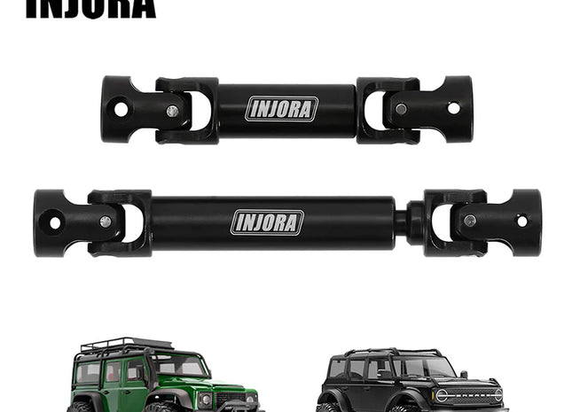 INJORA Black Hardened Steel Drive Shafts for 1/18 TRX4M Defender & Bronco – 4M-50BK