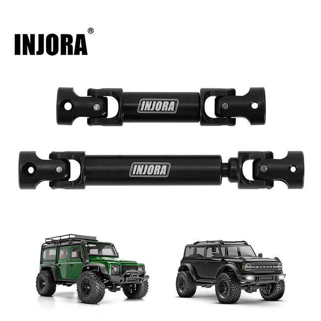 INJORA Black Hardened Steel Drive Shafts for 1/18 TRX4M Defender & Bronco – 4M-50BK