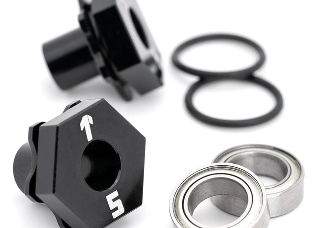 1UP Racing Team Associated TC8 Aluminum DirectHex Hub Axles (2) – 5mm Offset (1UP-15535)