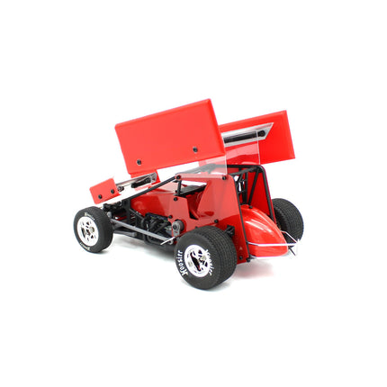 1RC Racing Sprint Car 4.0 1/18 Brushless RTR 2WD Oval Racer (Red, Black, OR Clear) w/2.4GHz Radio, Battery & Charger