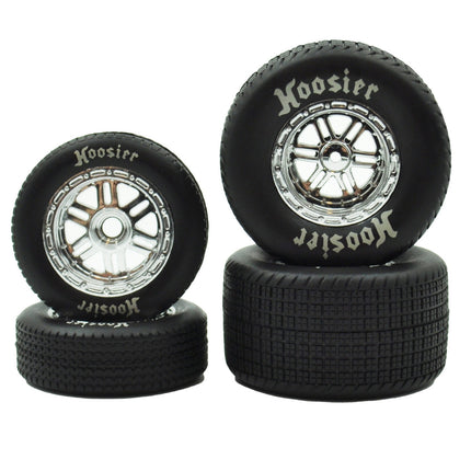 1RC Racing 1/18 Pre-Mounted Hoosier Sprint Tires (Chrome) (Soft) – 1RC5531