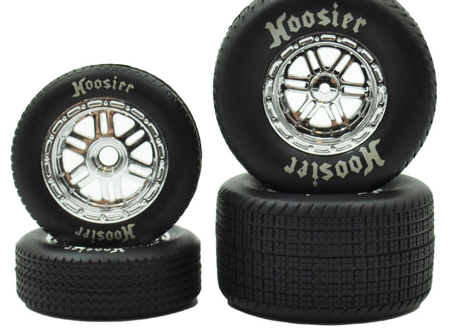 1RC Racing 1/18 Pre-Mounted Hoosier Sprint Tires (Chrome) (Soft) – 1RC5531