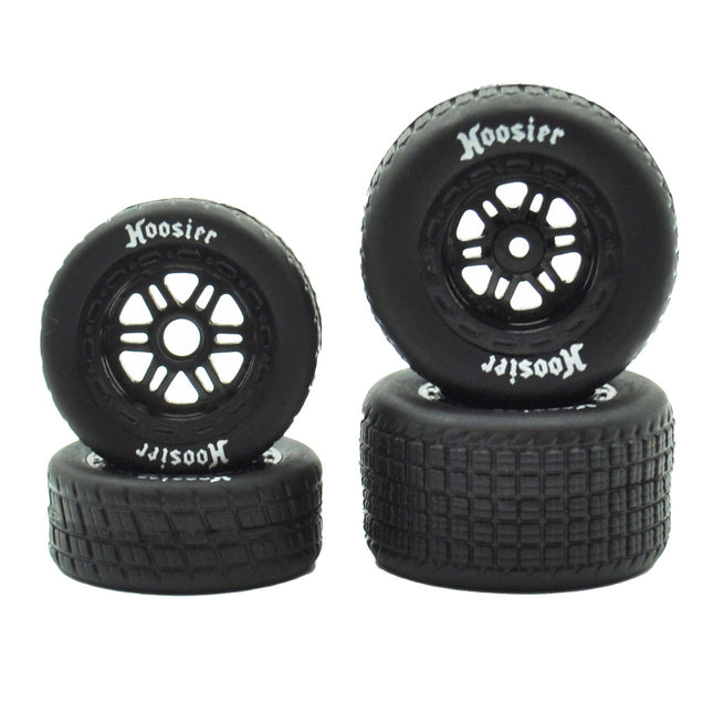 1RC5530 – 1RC Racing Pre-Mounted 1/18 Midget Hoosier Tires (Black) (4) – Soft Compound