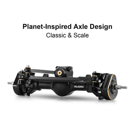 INJORA +4mm Planet Axles with Double Joint Shafts & Brass Steering Knuckles for 1/24 Axial SCX24 – SCX24-190BKFR