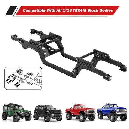 INJORA Universal LCG Carbon Fiber Chassis Kit for 1/18 TRX4M – 4M-89