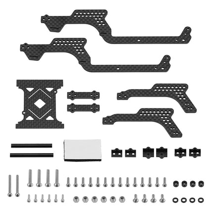 INJORA Universal LCG Carbon Fiber Chassis Kit for 1/18 TRX4M – 4M-89