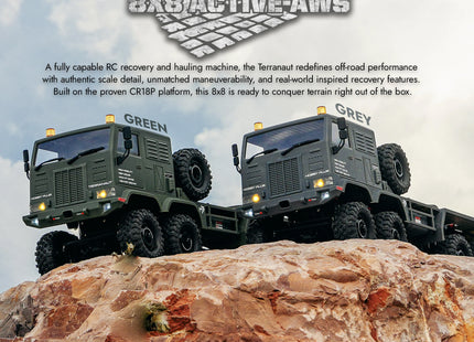 HobbyPlus CR-18P Terranaut 8×8 AWS RC Crawler (1/18 Scale)  Model: 1810800-GN
