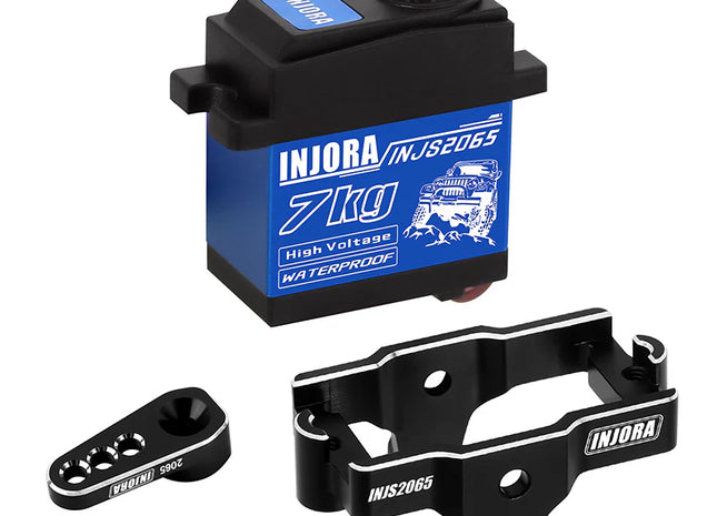 INJORA 7KG High Voltage Waterproof 2065 Digital Servo w/ Mount & Servo Horn for 1/18 TRX4M Upgrade  SKU: 4M-2065BK