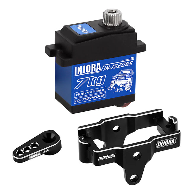 INJORA 7KG High Voltage Waterproof 2065 Digital Servo w/ Mount & Servo Horn for 1/18 TRX4M Upgrade  SKU: 4M-2065BK