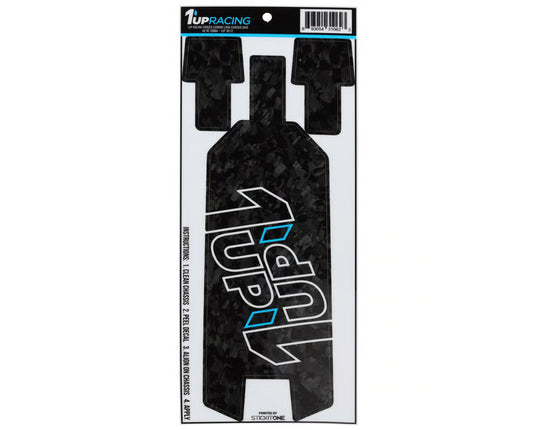 1UP Racing Team Associated RC10B84 Twin 1UP Outline Logo Chassis Protector Sheet – Forged Carbon (1UP-3012)