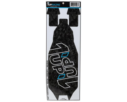 1UP Racing Team Associated RC10SC6.4 Twin 1UP Outline Logo Chassis Protector Sheet – Forged Carbon (1UP-3018)