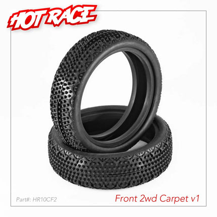 HotRace Mini-Pin Slim LP 2.2" 1/10 Carpet 2WD Front Buggy Tires (2)
