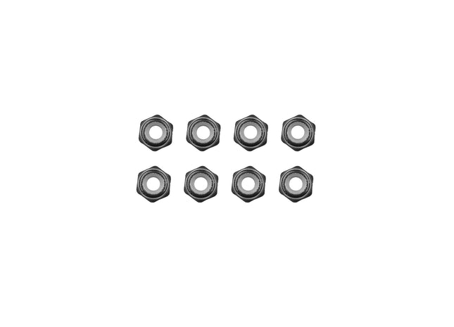 Team Associated M2 Locknuts, Black Aluminum (8pcs)  Part #: 21689