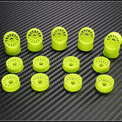 PN Racing Mini-Z 2WD Machine Cut 16-Spoke Rear Wheels – 216YR0-216YR3 / 216WR0-216WR3 / 216BR0-216BR3