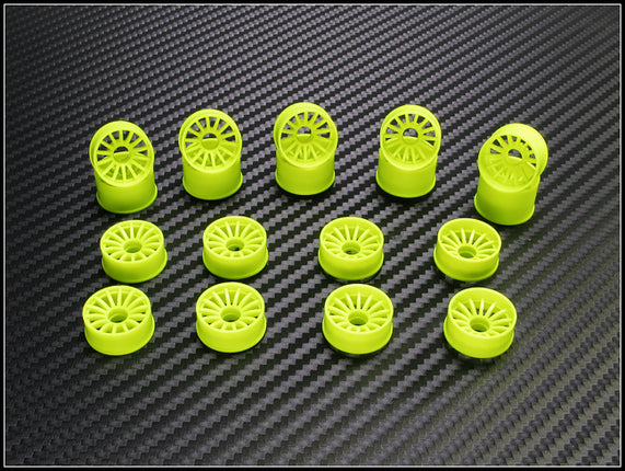 PN Racing Mini-Z 2WD Machine Cut 16-Spoke Rear Wheels – 216YR0-216YR3 / 216WR0-216WR3 / 216BR0-216BR3