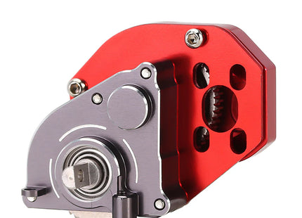 INJORA CNC Aluminum Complete Transmission Gearbox for Axial SCX24 & AX24 – SCX24-130 (Red or Black)