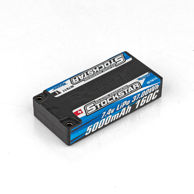 Reedy Stockstar 2S Low Profile Shorty 160C LiPo Battery (7.4V/5000mAh) w/5mm Bullets – 27611