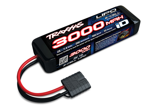 Traxxas 3000mAh 7.4V 2-Cell LiPo Battery w/ iD® Connector (Part #2827X)