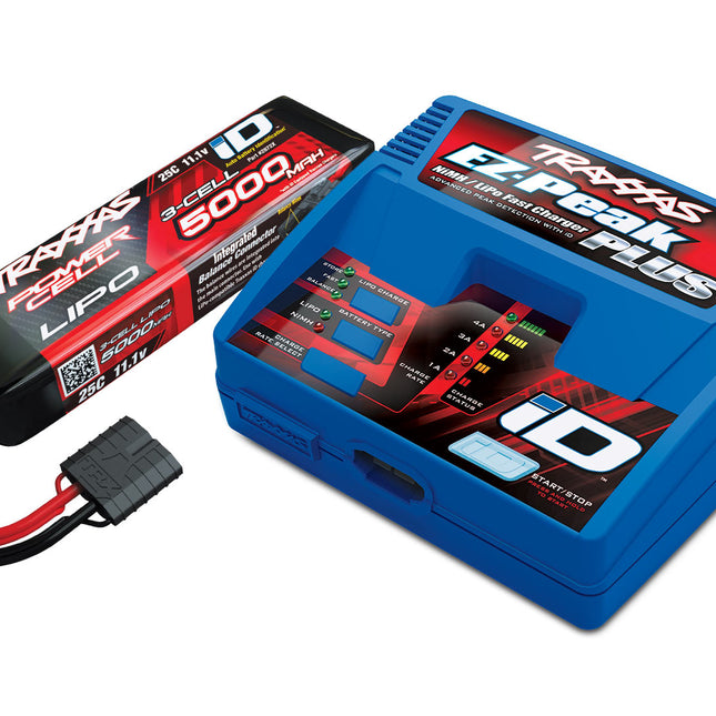 Traxxas EZ-Peak 3S LIPO "Completer Pack" includes includes 2970 iD® charger (1), 2872X 5000mAh 11.1V 3-cell 25C LiPo iD® battery (1)) - 2970-3S