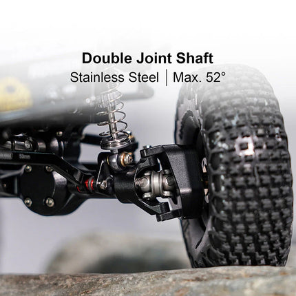 INJORA +4mm Planet Axles with Double Joint Shafts & Brass Steering Knuckles for 1/24 Axial SCX24 – SCX24-190BKFR
