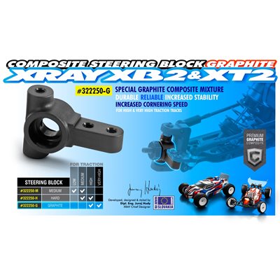 XRAY XB2 Composite Steering Block (Graphite) (322250-G)
