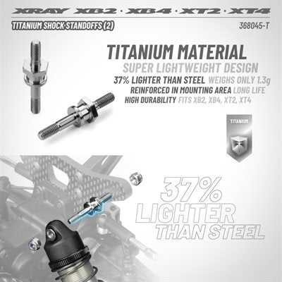 XRAY Titanium Shock Standoff (2) 368045-T