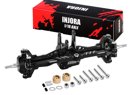 INJORA +4mm Extended Aluminum Front & Rear Complete Axles for 1/18 TRX4M / TRX4MT — 4M-61FR