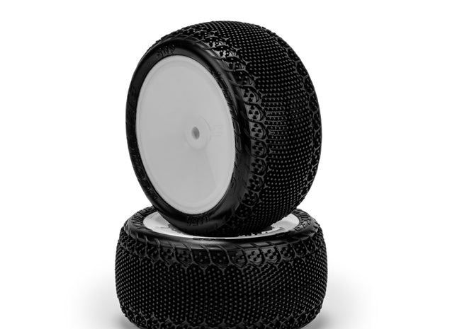 JConcepts 3DP 2.2" Pre-Mounted Rear Buggy Carpet Tires (Pink) — White or Yellow Wheels (2 pcs) JCO4169-101021/JCO4169-201021