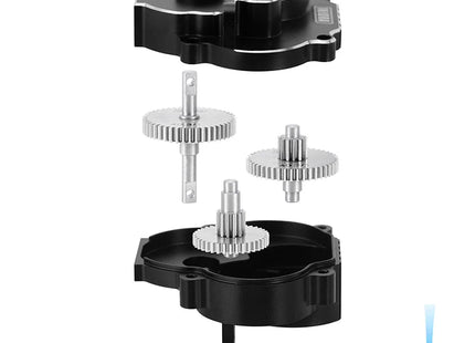 INJORA CNC Aluminum Complete Transmission for 1/18 TRX4M – Black (40.3:1 Underdrive 59%) – 4M-55UD-BK