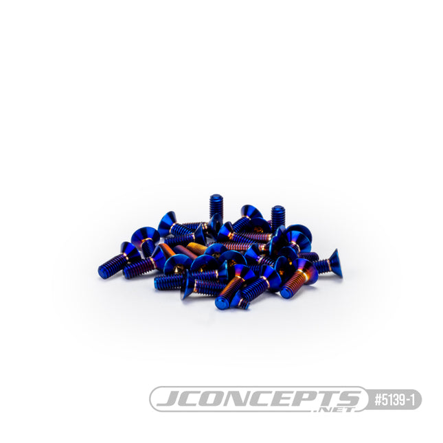 JConcepts RC10 B7/B7D Titanium Lower Screw Set (Blue or Black) — 28pcs  Part#: 5139