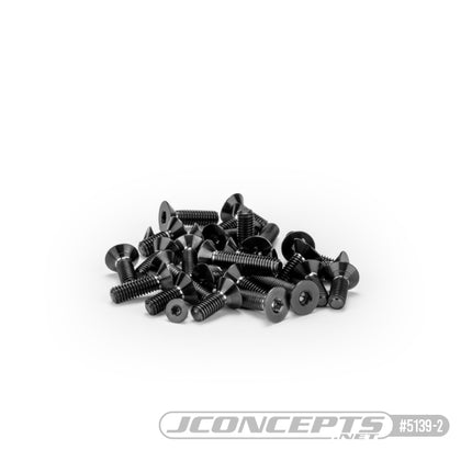 JConcepts RC10 B7/B7D Titanium Lower Screw Set (Blue or Black) — 28pcs  Part#: 5139