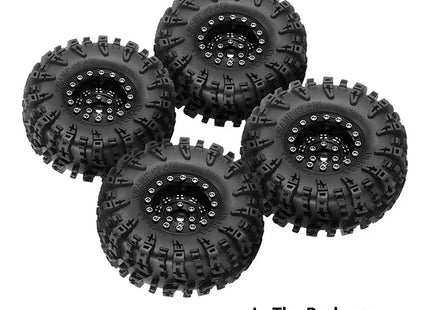 INJORA 1.3" 70×27mm Aluminum Wheel & Swamp Claw Tire Set for Micro Crawlers — YQW-1305BK-1319