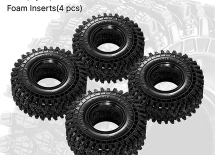 INJORA 1.3" Rock Crawling Tires (70 × 26 mm) for 1/18 & 1/24 RC Crawlers – T1311