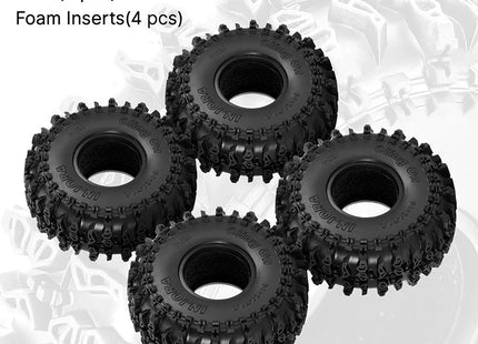 INJORA 1.0" Cling On Tires (64 × 24 mm) for 1/18 & 1/24 RC Crawlers – T1020