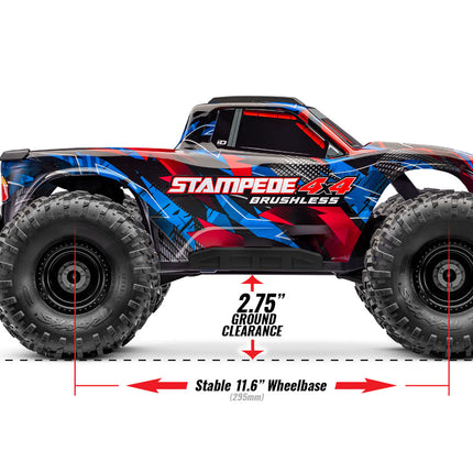 Traxxas Stampede 4X4 VX3 1/10 RTR 4WD Brushless Monster Truck – Choose Color 67454-4