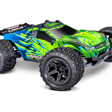 Traxxas Rustler® 4X4 VX3 1/10 RTR 4WD Brushless Stadium Truck (Purple, Red, Green, Blue or Black) w/VX3 ESC, TQi™ Sport 2.4GHz Radio & TSM® (67464-4)