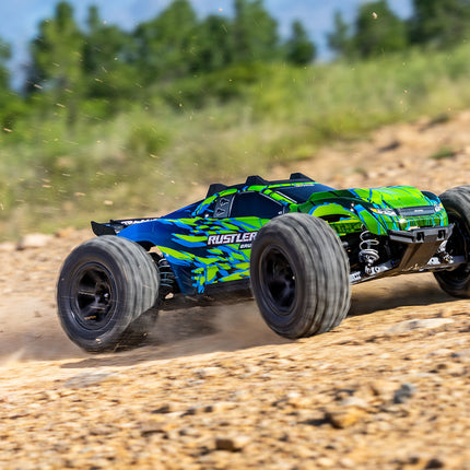 Traxxas Rustler® 4X4 VX3 1/10 RTR 4WD Brushless Stadium Truck (Purple, Red, Green, Blue or Black) w/VX3 ESC, TQi™ Sport 2.4GHz Radio & TSM® (67464-4)
