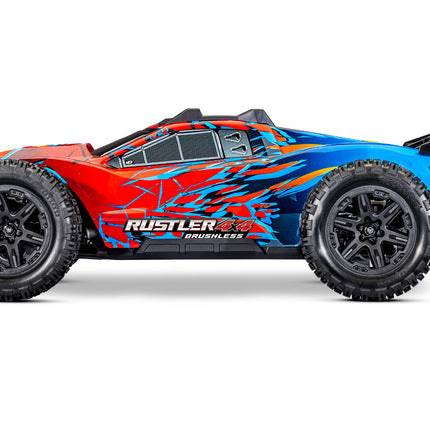 Traxxas Rustler® 4X4 VX3 1/10 RTR 4WD Brushless Stadium Truck (Purple, Red, Green, Blue or Black) w/VX3 ESC, TQi™ Sport 2.4GHz Radio & TSM® (67464-4)