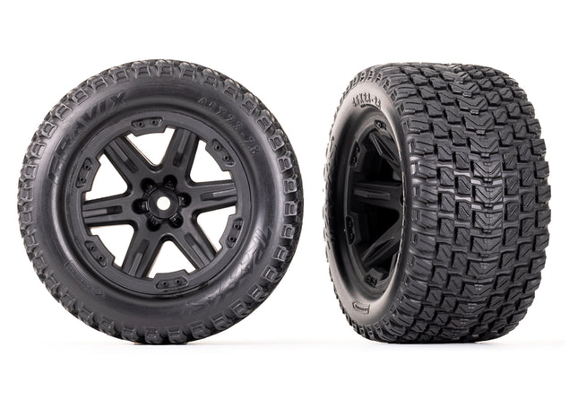 Traxxas Gravix 2.8" Pre-Mounted Monster Truck Tires w/RXT Wheels (Black) (2) – 12mm Hex Part Number: 6764